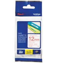 Brother белая плёнка для наклеек с красным шрифтом, 12 мм x 8 м