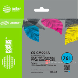 Картридж Cactus Cartridge CS-CM994A для HP DesignJet T7100, T7200 Production (cyan), 400 мл
