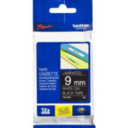 Brother черная плёнка для наклеек с белым шрифтом, 9 мм x 8 м