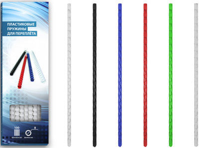 Пружины Bulros пластиковые, диаметр 8мм, зеленые, 100шт