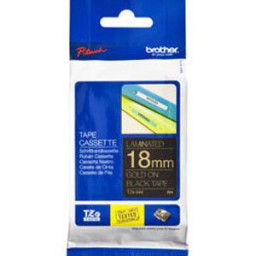 Brother черная плёнка для наклеек с золотистым шрифтом, 18 мм x 8 м