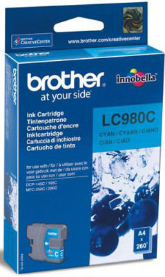 Картридж Brother LC-980C (cyan), 260 стр.