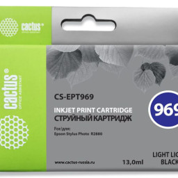 Картридж струйный Cactus CS-EPT969 светло-серый (13мл) для Epson Stylus Photo R2880