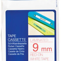 Brother белая плёнка для наклеек с красным шрифтом, 9 мм x 8 м