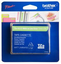 Brother белая пленка для наклеек с лимонно-зеленым шрифтом, 12 мм x 5 м