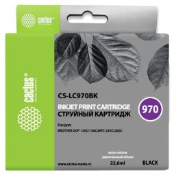 Картридж Cactus Cartridge CS-LC970BK для Brother DCP, MFC (black), 22,6 мл