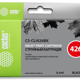 Картридж струйный Cactus CS-CLI426BK черный (10мл) для Canon Pixma MG5140/5240/6140/8140/MX884