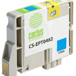 Картридж струйный Cactus CS-EPT0482 голубой (14.4мл) для Epson Stylus Photo R200/R220/R300/R320/R340/RX500/RX600/RX620/RX640