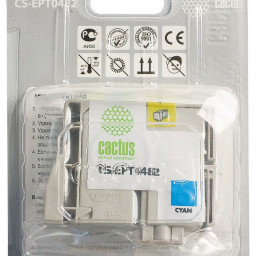Картридж струйный Cactus CS-EPT0482 голубой (14.4мл) для Epson Stylus Photo R200/R220/R300/R320/R340/RX500/RX600/RX620/RX640