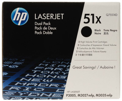 Тонер-картридж HP 51X (black) набор, 2 шт. x 13000 стр.