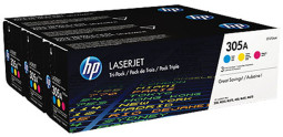 Тонер-картридж HP 305a (cyan, magenta, yellow) Tri-pack набор, 3 шт x 2600 стр