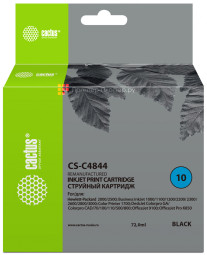 Картридж струйный Cactus CS-C4844 №10 черный (72 мл) для HP BIJ 1000/1100/1200/2200/2300/2600/2800