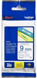 Brother белая плёнка для наклеек с синим шрифтом, 9 мм x 8 м