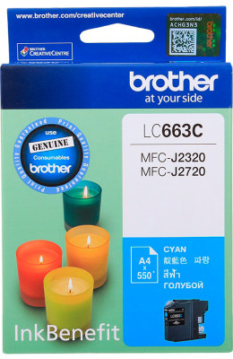 Картридж Brother LC663C (cyan), 550 стр.