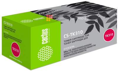 Картридж лазерный Cactus CS-TK310 черный (12000 стр.) для Kyocera Mita FS 2000/2000D/2000DN/2000DTN/3900/3900DN/3900DTN/4000