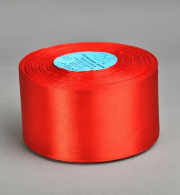 Лента ADL-108A, красная светлая, сатин, 90мм x 100м