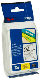 Brother белая плёнка для наклеек с черным шрифтом, 24 мм x 8 м