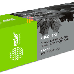 Картридж лазерный Cactus CS-C047X черный (4000стр.) для Canon LBP112/LBP113W