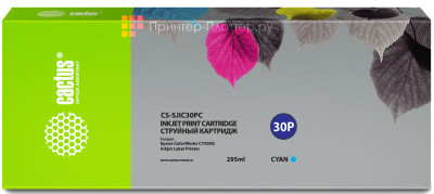 Картридж струйный Cactus CS-SJIC30PC голубой (295мл) для Epson ColorWorks TM-C7500G
