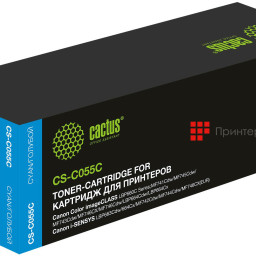 Тонер-картридж Cactus Toner CS-C055C для Canon (cyan), 2100 стр.