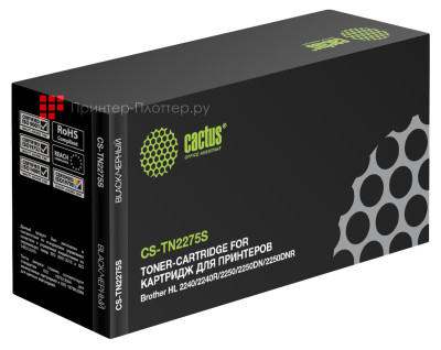 Картридж лазерный Cactus CS-TN2275S черный (2600стр.) для Brother HL 2240/2240R/2250/2250DN/2250DNR