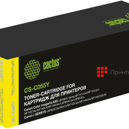 Тонер-картридж Cactus Toner CS-C055Y для Canon (yellow), 2100 стр.