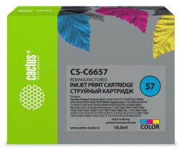 Картридж струйный Cactus CS-C6657 №57 многоцветный (18 мл) для HP 450/5145/5150/5151/5550/5552/5650/5652/565