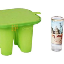 Bulros силиконовая форма для 4 высоких и низких стеклянных рюмок