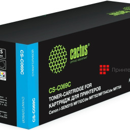 Тонер-картридж Cactus Toner CS-C069C для Canon i- SENSYS MF752Cdw, MF754Cdw (cyan), 1900 стр.