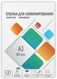 Пленка для ламинирования пакетная Гелеос, 303 x 426 мм, 60 мкм, глянцевая, 100 шт.