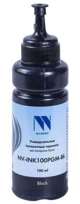Чернила NV PRINT пигментные NV-INK100PGM-Bk для аппаратов Epson, 500 мл, Black