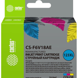 Картридж Cactus Cartridge CS-F6V18AE для HP ENVY, Office, DeskJet (color), 18 мл