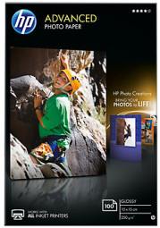 Бумага HP Advanced Glossy Photo Paper, глянцевая, 10 x 15 см (100 x 150 мм), 250 г/кв.м (100 листов)