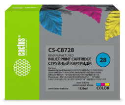 Картридж струйный Cactus CS-C8728 №28 многоцветный (18 мл) для HP DJ 3320/3325/3420/3425/3520