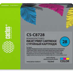 Картридж струйный Cactus CS-C8728 №28 многоцветный (18 мл) для HP DJ 3320/3325/3420/3425/3520