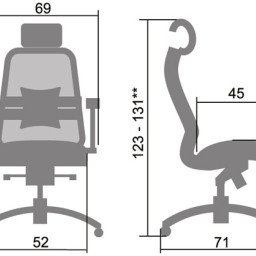 Офисное кресло Метта SAMURAI SL-3 (белый лебедь)