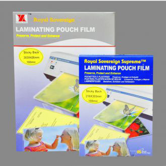 Пленка для ламинирования пакетная Royal Sovereign, 216 х 303 мм, 125 мкм, глянцевая, самоклеящаяся, 100 шт.