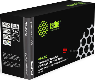 Тонер-картридж Cactus Toner CS-C070 для Canon i-SENSYS (black), 3000 стр.