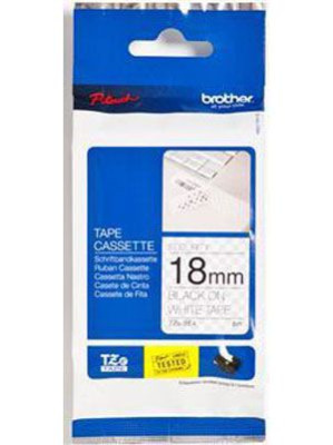 Brother белая пленка для наклеек черным шрифтом, 18 мм x 8 м