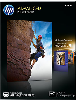 Бумага HP Advanced Glossy Photo Paper, глянцевая, 13 x 18 см (130 x 180 мм), 250 г/кв.м (25 листов)