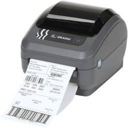 Термопринтер Zebra GK420d 203 DPI, EU/UK Cords, USB, Ethernet, диспенсер