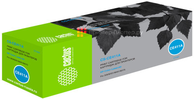 Картридж лазерный Cactus CS-CE411A голубой (2600 стр.) для HP LJ Pro 300/M351/M451/M375