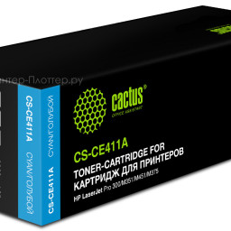 Картридж лазерный Cactus CS-CE411A голубой (2600 стр.) для HP LJ Pro 300/M351/M451/M375