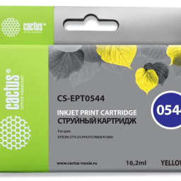 Картридж струйный Cactus CS-EPT0544 желтый (16.2мл) для Epson Stylus Photo R800/R1800