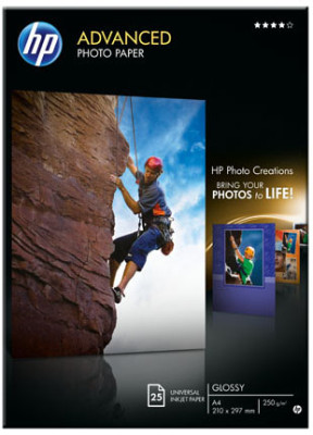 Бумага HP Advanced Glossy Photo Paper, глянцевая, A4 (210 x 297 мм), 250 г/кв.м (25 листов)