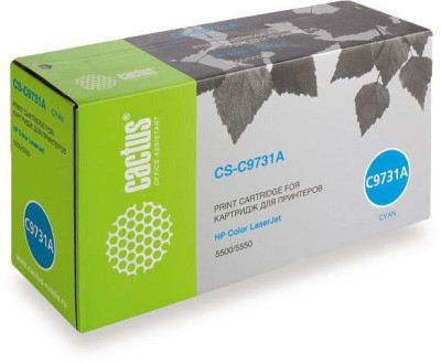 Тонер-картридж Cactus Toner CS-C9731A для HP Color LaserJet 5500, 5550 (cyan), 12000 стр.