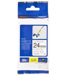 Brother белая эластичная пленка для наклеек с черным шрифтом, 24 мм x 8 м