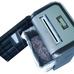 Уничтожитель (шредер) Bulros 8417M (черные бока, контур, серебряные верх, дверца)