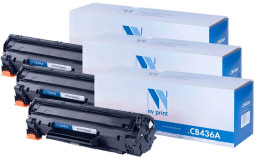 Картридж NVP совместимый NV-CB436A-SET3 для HP LaserJet M1120 mfp/ M1120n mfp/ M1522 MFP/ M1522n MFP/ M1522nf MFP/ P1504/ P1504n/ P1505/ P1505n/ P1506/ P1506n (2000k) (3 шт)