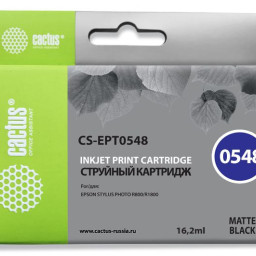 Картридж струйный Cactus CS-EPT0548 черный матовый (16.2мл) для Epson Stylus Photo R800/R1800